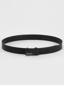 Men Chinese Character Detail Automatic Buckle Belt - Black - View 3