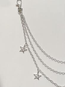 ROMWE Fairycore Mặt dây chuyền ngôi sao Chuỗi quần nhiều lớp Đường phố - Bạc - Xem 3