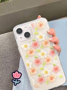 Vỏ điện thoại trong suốt in hoa - Nhiều màu - Xem 2