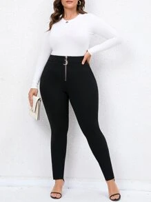 SHEIN Clasi 大碼拉鏈門襟緊身褲