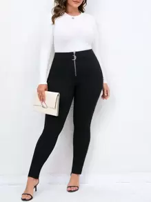 SHEIN Clasi 大碼拉鏈門襟緊身褲