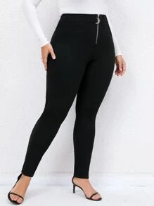 SHEIN Clasi 大碼拉鏈門襟緊身褲