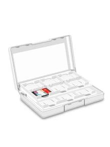 1 pieza Caja de almacenamiento de tarjeta de juego lisa compatible con Nintendo Switch - transparente - Ver 1