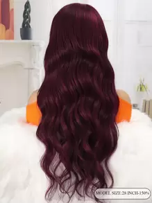 Transparent Lace Front Body Wave 13*4 Lace Frontal Wigs Burgundy Cheap Hair Replacement Wig Daily Use For Women Halloween Costumes - S99JB - View 4