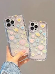 Vỏ điện thoại trong suốt hình trái tim - Nhiều màu - Xem 1