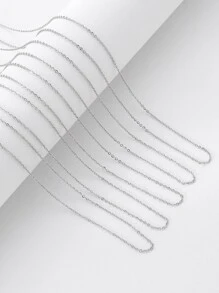 5pcs Minimalist Chain Necklace - Silver - View 2
