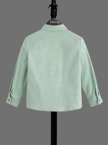 SHEIN 小男童口袋貼布襯衫不帶T恤