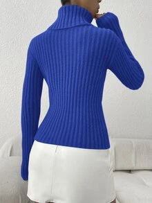 SHEIN Frenchy 高領條紋針織套頭毛衣