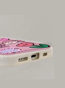 蝴蝶結和標語圖案防摔手機殼 - 彩色 - 查看 3