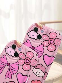 蝴蝶結和標語圖案防摔手機殼 - 彩色 - 查看 4
