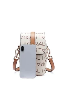 CORALDAISY Waterproof,Lightweight,Business Casual Mini Letter Graphic Flap Square Bag For Teen Girls Women College Students,Rookies & White-collar Workers Perfect for Office,College,Work ,Business,Commute