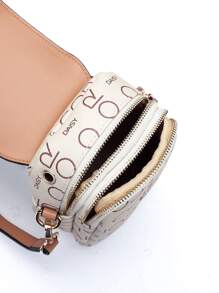 CORALDAISY Waterproof,Lightweight,Business Casual Mini Letter Graphic Flap Square Bag For Teen Girls Women College Students,Rookies & White-collar Workers Perfect for Office,College,Work ,Business,Commute