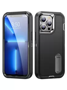 适用于 16 的坚固手机壳，复古风格，防水防震防摔防刮花 - 黑色 - 查看 2