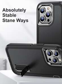 适用于 16 的坚固手机壳，复古风格，防水防震防摔防刮花 - 黑色 - 查看 3