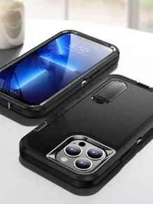 适用于 16 的坚固手机壳，复古风格，防水防震防摔防刮花 - 黑色 - 查看 4