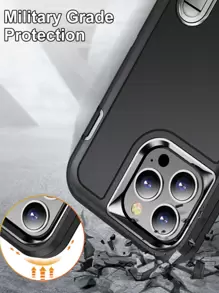 适用于 16 的坚固手机壳，复古风格，防水防震防摔防刮花 - 黑色 - 查看 5