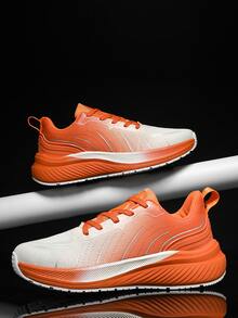 Men Ombre Lace-up Front Running Shoes - Orange - View 2
