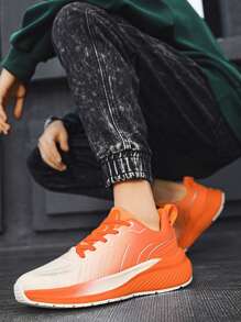 Men Ombre Lace-up Front Running Shoes - Orange - View 4
