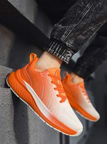 Men Ombre Lace-up Front Running Shoes - Orange - View 5