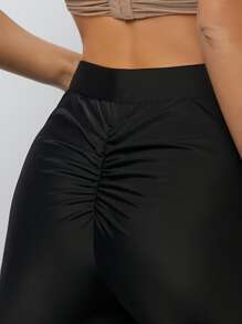 SHEIN BAE High Waist Flare Leg Trousers - Black - View 4