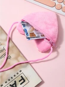 閃光心形錢包,兒童斜背包帶肩帶,新年兒童禮物,零錢包,美人魚閃光心形包