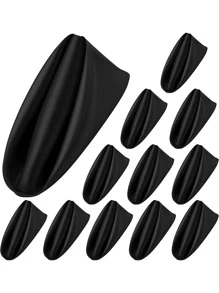 6pcs 43*43cm Polyester Solid Color Napkins, Table Napkins, Square Placemats - Black - View 1