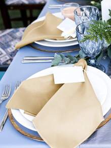 6pcs-43*43cm Solid Color Dinner Napkins, Table Napkins, Tablecloth, Square Napkins - Champagne - View 2