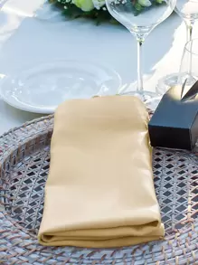 6pcs-43*43cm Solid Color Dinner Napkins, Table Napkins, Tablecloth, Square Napkins - Champagne - View 6