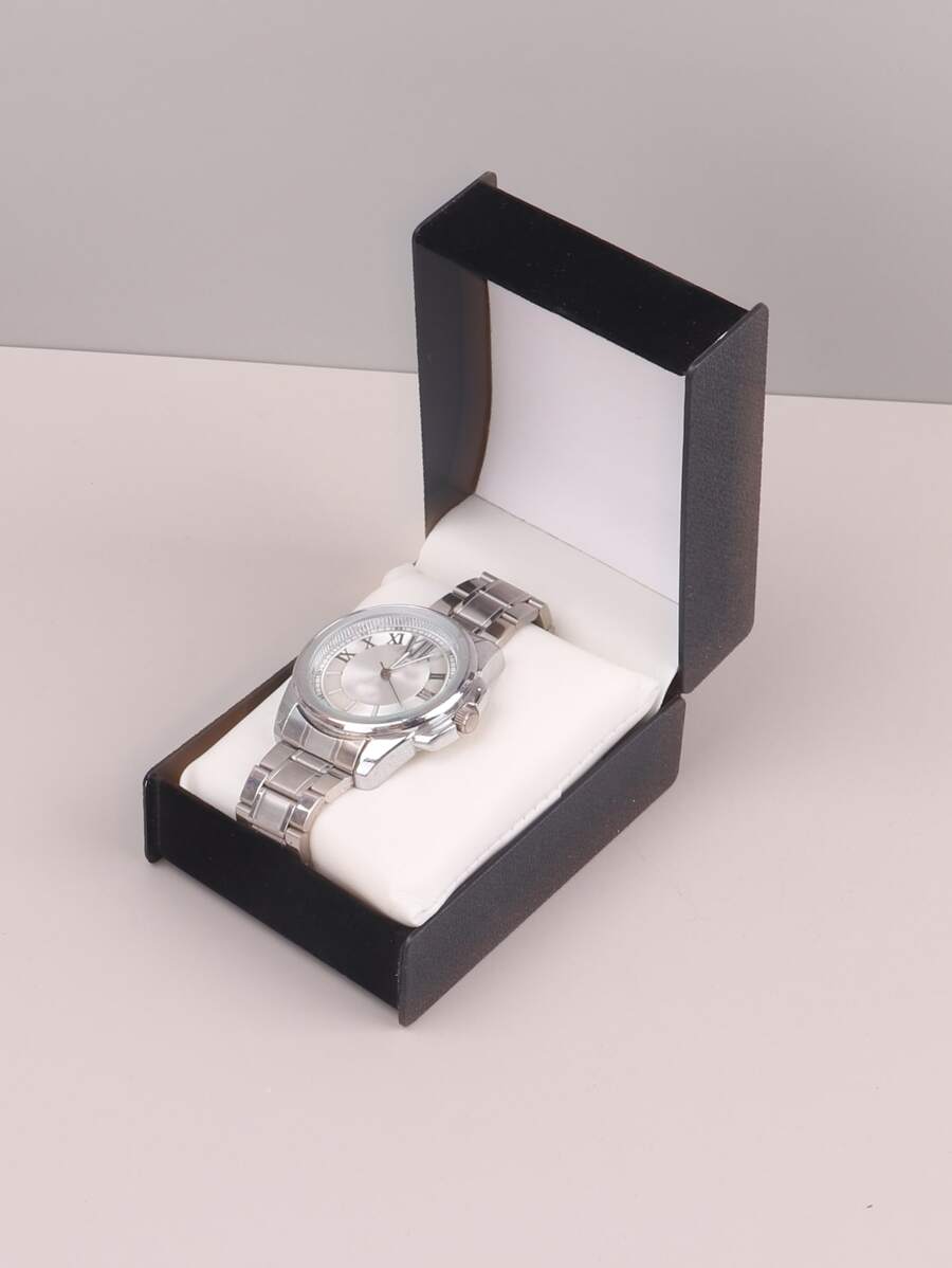 1 Nhựa Hộp Bảo Quản Trang Sức Không Có Đồng Hồ, Tối Giản Hình Chữ Nhật Màu Đen Hộp Bảo Quản Đồng Hồ Mà Không Cần Đồng Hồ Cho Gia Đình - màu đen - Xem 1