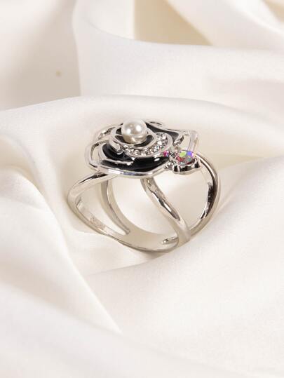 Anello Con Perle Blu E Strass - Gioielli - Bracciali E Cavigliere