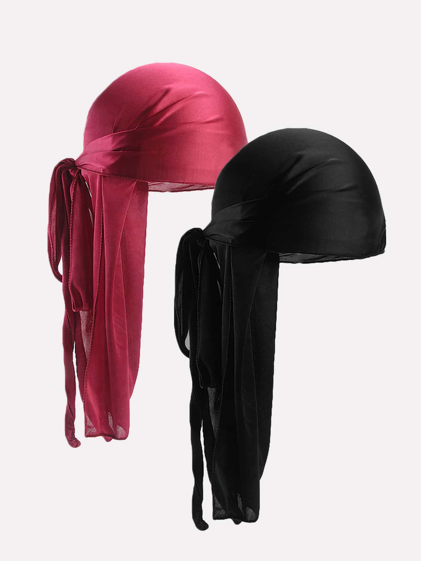 2pcs Men Solid Durag - Multicolor - View 1