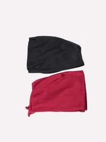 2pcs Men Solid Durag - Multicolor - View 3
