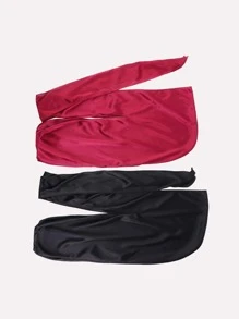 2pcs Men Solid Durag - Multicolor - View 4