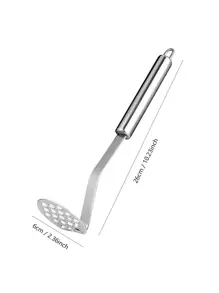 Triturador de patatas de cocina de acero inoxidable de 1 pieza, triturador de frijoles y patatas, herramienta trituradora de alimentos Manual para el hogar - Plateado - Ver 7