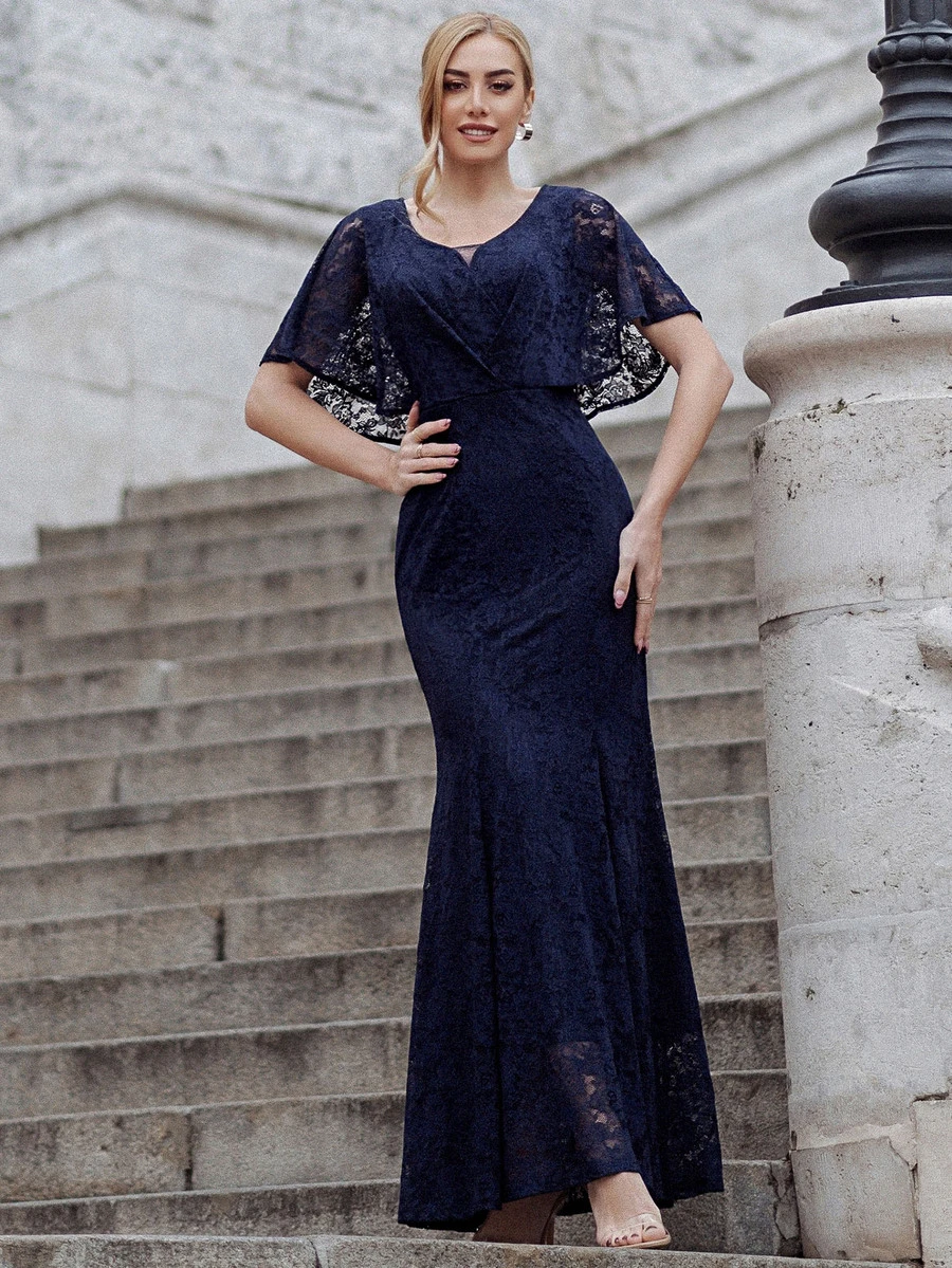 MIUSOL Butterfly Sleeve Lace Formal Dress