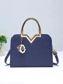 菱形压纹方形手提包，优雅的 PU 斜挎包，女士顶部提手钱包，母亲节礼物，适合女性、新手和白领人士