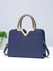 菱形压纹方形手提包，优雅的 PU 斜挎包，女士顶部提手钱包，母亲节礼物，适合女性、新手和白领人士