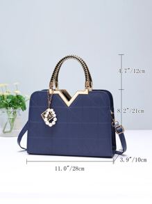 菱形压纹方形手提包，优雅的 PU 斜挎包，女士顶部提手钱包，母亲节礼物，适合女性、新手和白领人士