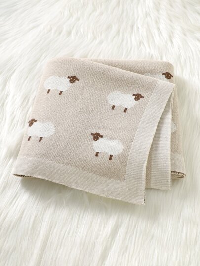 Sheep Pattern Baby Swaddling Blanket Love Valentine