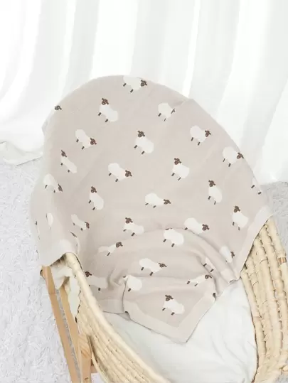 Sheep Pattern Baby Swaddling Blanket Love Valentine