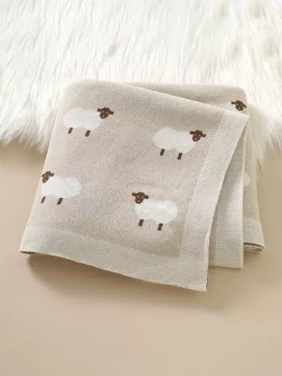 Sheep Pattern Baby Swaddling Blanket Love Valentine