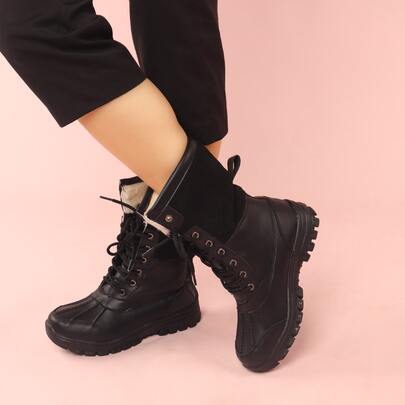 Lace-up Front Thermal Lined Snow Boots
