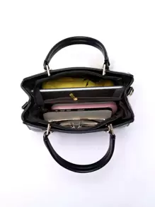 女士优雅托特包、经典单肩包、带绒球装饰的手提包，适合女性、新手和白领人士的母亲节礼物