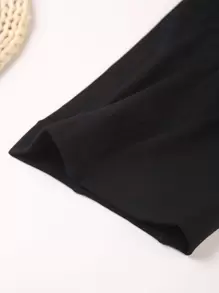 1pc Women's 600D Black Fleece Thermal Lined Tights,Fleece Fashionable Minimalist Pantyhose, Cozy - Black - View 4