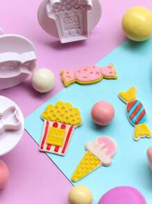 4 piezas Sello de galleta helado & con diseño de dulce - Blanco - Ver 2