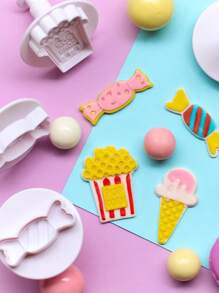 4 piezas Sello de galleta helado & con diseño de dulce - Blanco - Ver 4