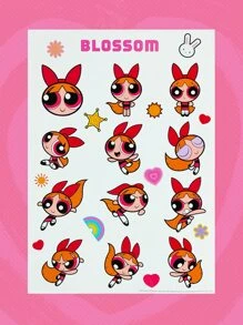The Powerpuff Girls | ROMWE 4張卡通女孩圖案紋身貼紙 - 彩色 - 查看 5