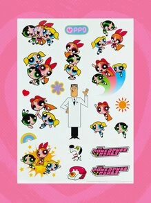 The Powerpuff Girls | ROMWE 4張卡通女孩圖案紋身貼紙 - 彩色 - 查看 7