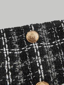 SHEIN MOD Plaid Print Button Front Cami Jumpsuit - Black and White - View 6