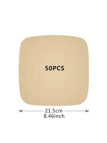 50 piezas Papel para hornear unicolor freidora - Marrón - Ver 6